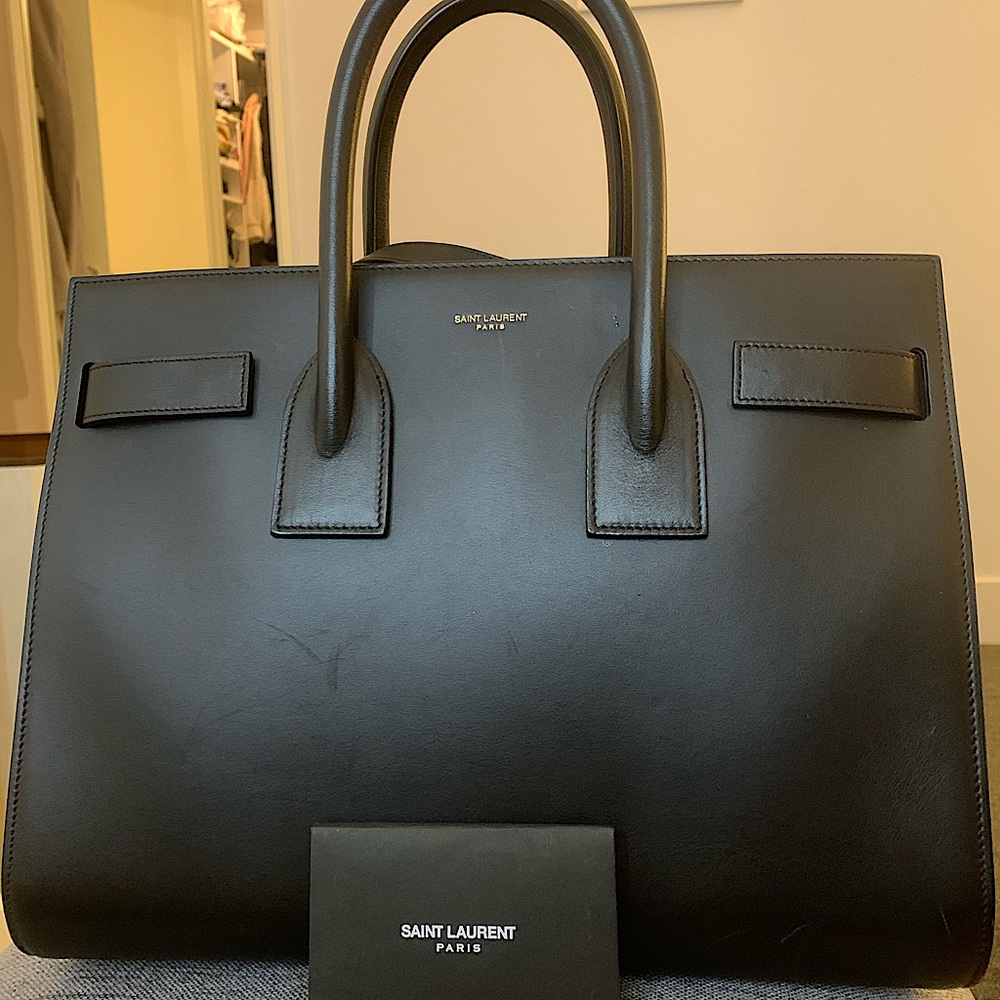 Black YSL Tote (Authentic with Card)